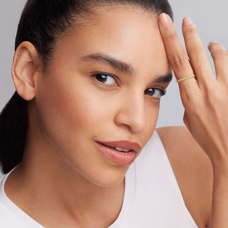 18K Gold Caviar Stacking Ring Size 7