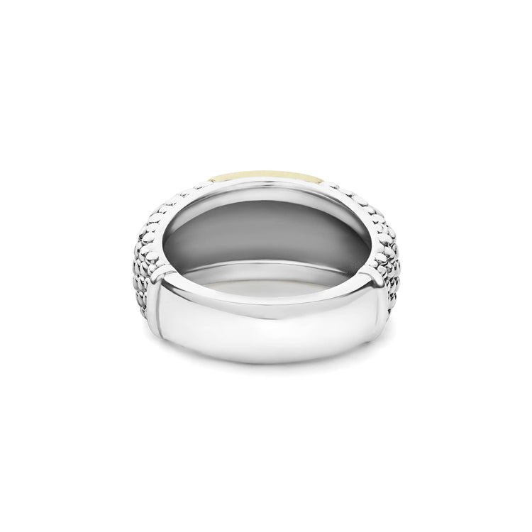 Gold Station Caviar Ring (Size 7)