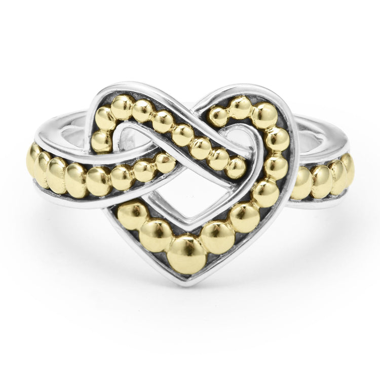 Large Two-Tone Heart Ring (Size 6)
