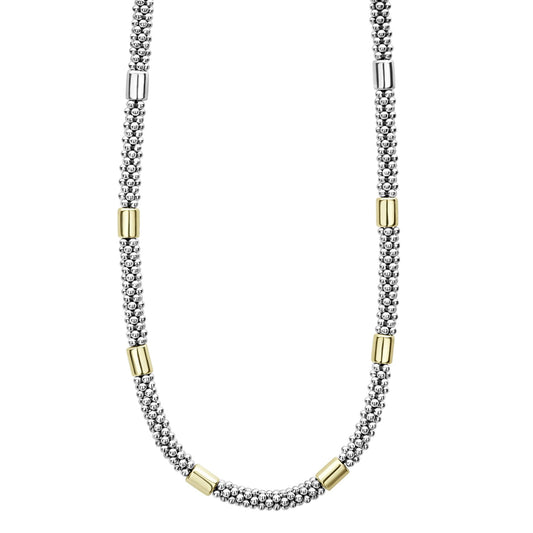 Gold Station Caviar Necklace 5mm