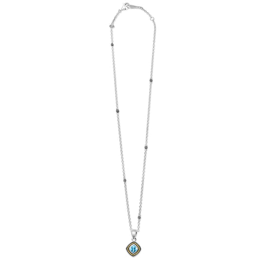 Swiss Blue Topaz Pendant Necklace