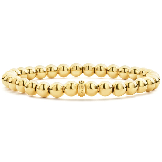 18K Gold Bead Bracelet Size Medium