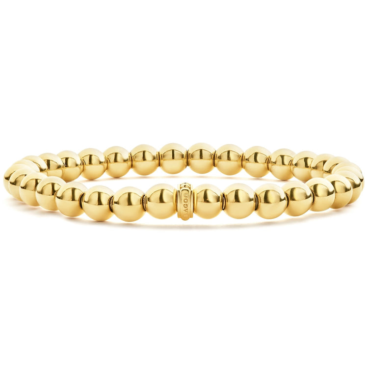 18K Gold Bead Bracelet Size Medium