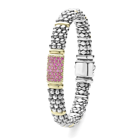 Pink Sapphire Caviar Bracelet | 9mm (Size M)