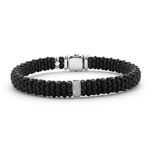 STSLVR BLK CAVIAR 9MM MATTE CERAM DIA BRACE SZ M