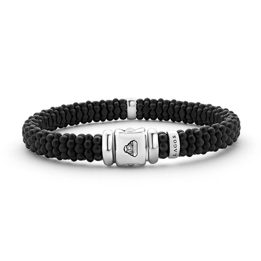 STSLVR BLK CAVIAR 9MM MATTE CERAM DIA BRACE SZ M