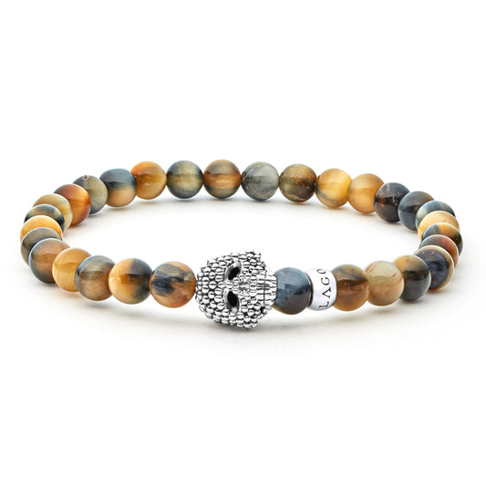 Tiger Eye Skull Bracelet