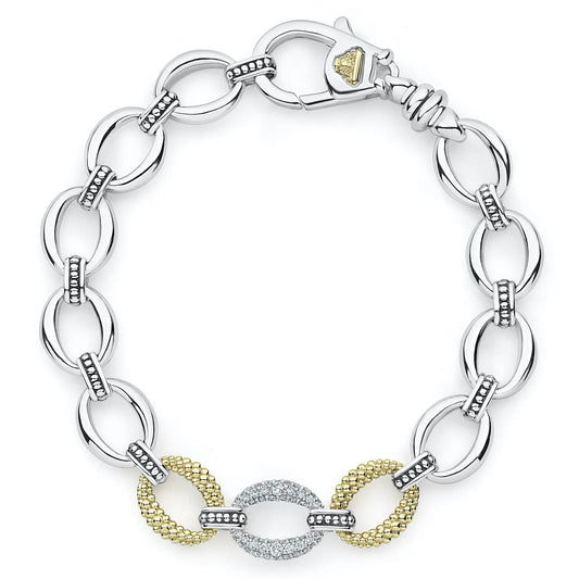 Single Station Diamond Link Bracelet (Size M)