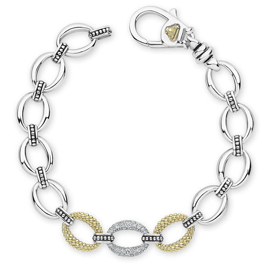 Single Station Diamond Link Bracelet (Size M)