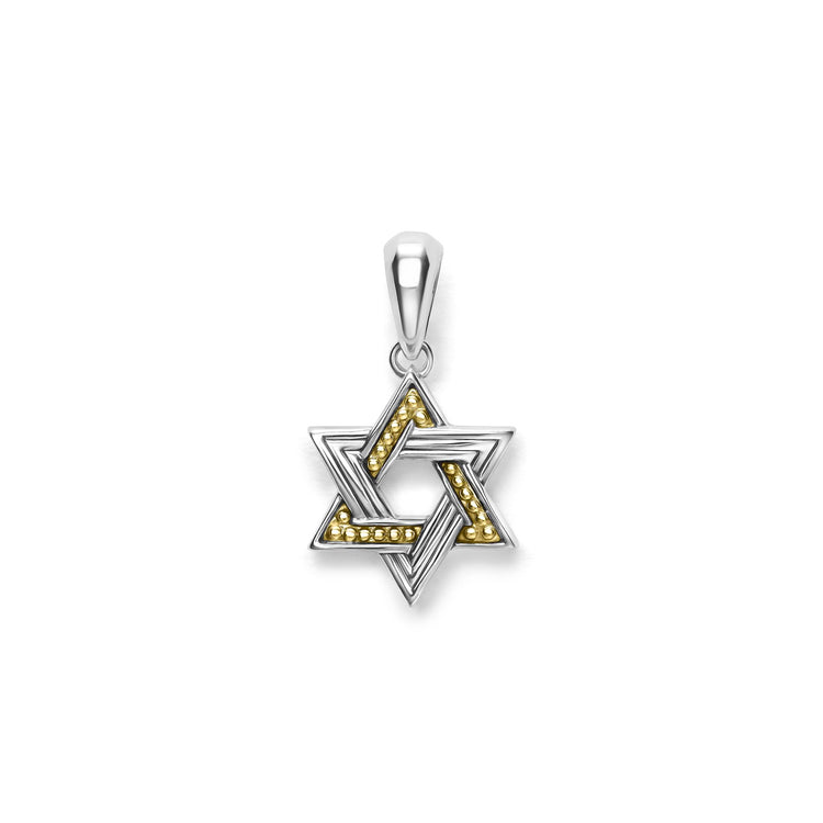 Small Two-Tone Star of David Amulet