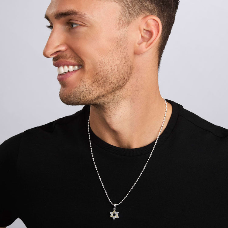 Small Two-Tone Star of David Amulet