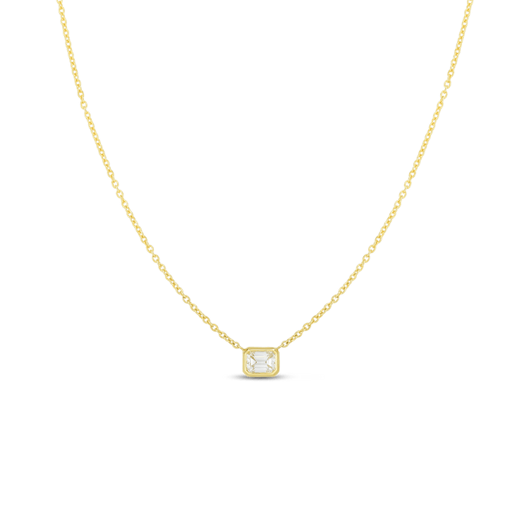 Emerald Cut Diamond by the Inch Necklace