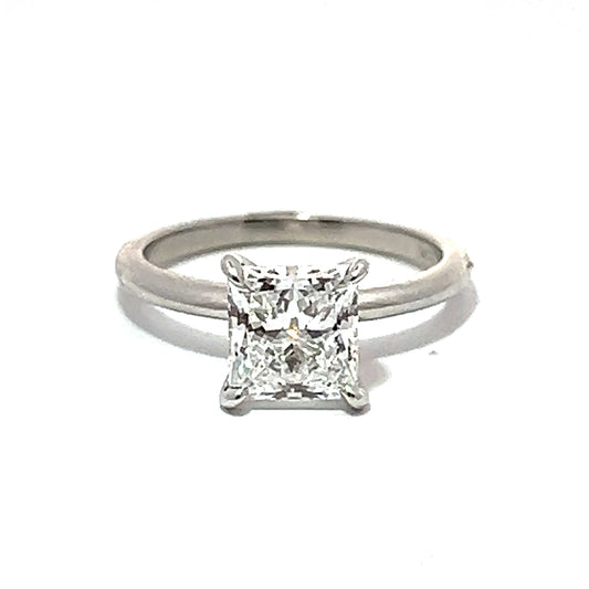 Lab Grown Princess Cut Diamond Solitaire Ring