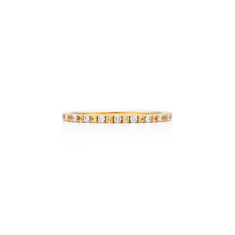 Slim Ring with Diamonds and Yellow Sapphires