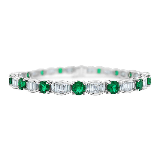 Emerald & Diamond Station Bracelet