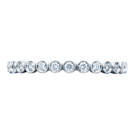 Round Bezel Droplet Band with Diamonds