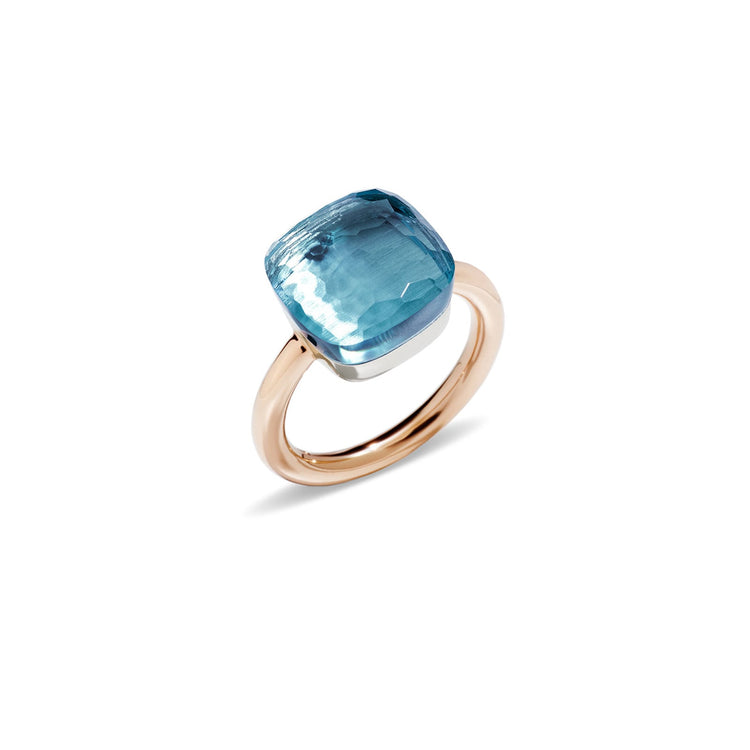 18k Rose Gold Nudo Classic Sky Blue Topaz Ring