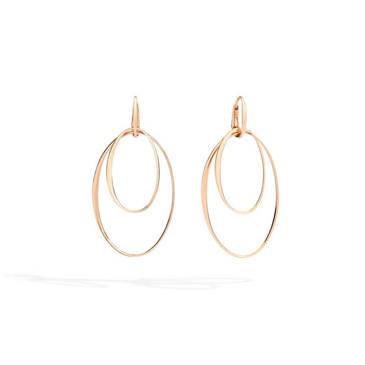 18k Rose Gold Oval Link Earrings