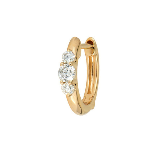Diamond Prong Small Engraved Hoops