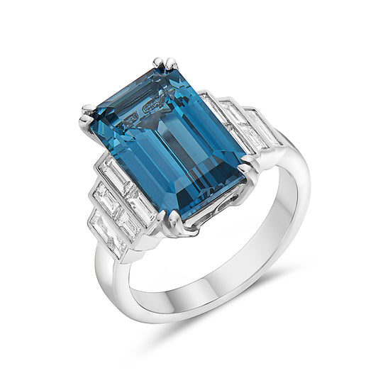 London Blue Topaz & Diamond Pastel Ring