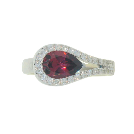 Garnet & Diamond Lasso Ring