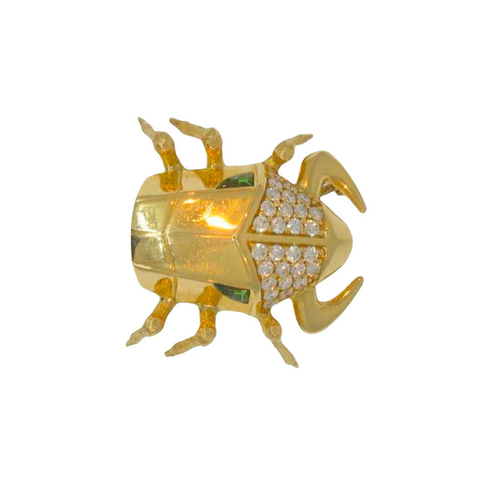 Tsavorite & Diamond Jitterbug Toro Beetle Brooch