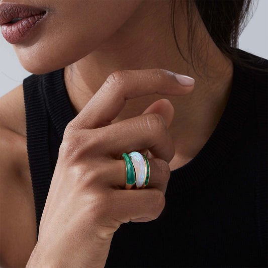 Emerald Baguette Stacking Ring
