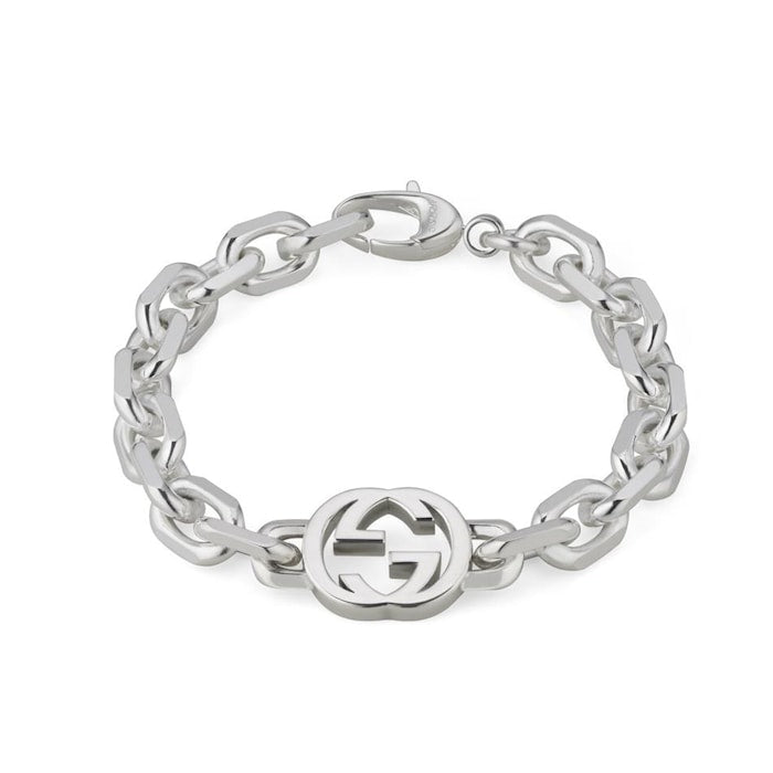 Gucci Interlocking Sterling Silver Chain Bracelet