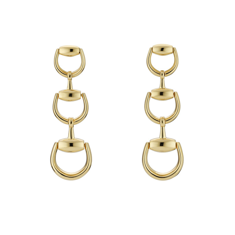 Horsebit 18K Yellow Gold Drop Earrings