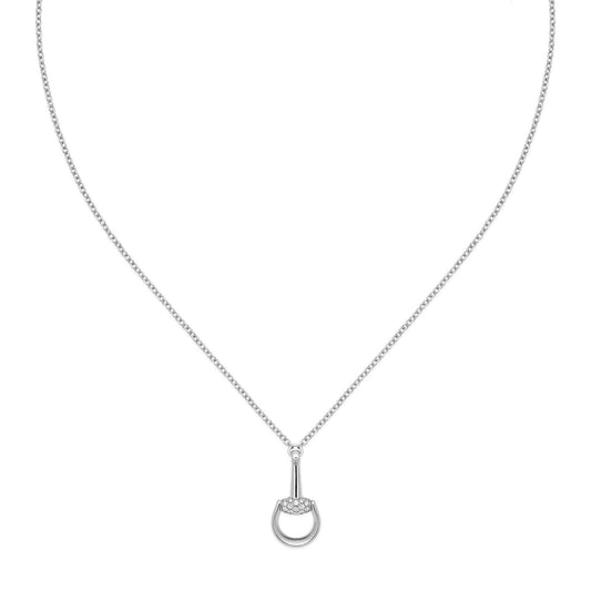 Horsebit 18K White Gold Diamond Necklace