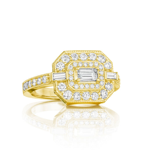 Diamond Emerald Shape New Rendition Ring