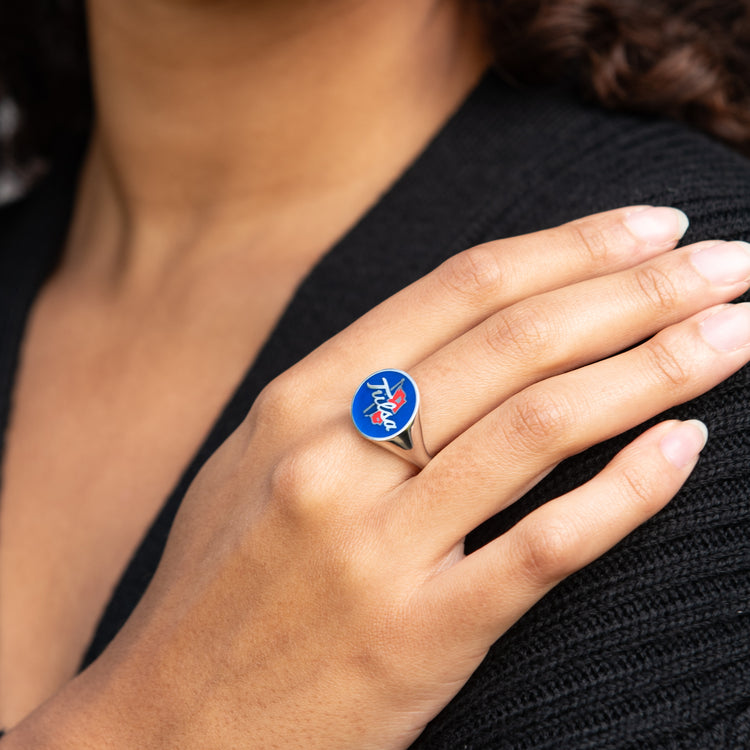 TU Signet Ring with Enamel