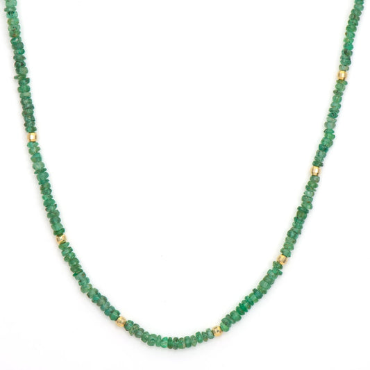 Delicate Emerald Beaded Chain 18"