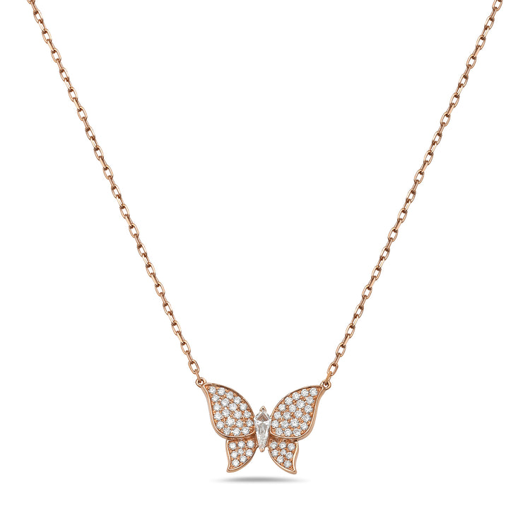Charles Krypell 18 Karat White Gold Diamond Butterfly Necklace -  001-901-13000040