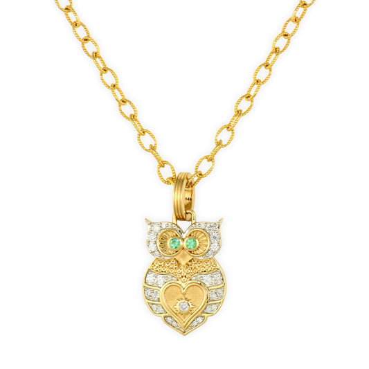 Double Sided Love Owl Pendant