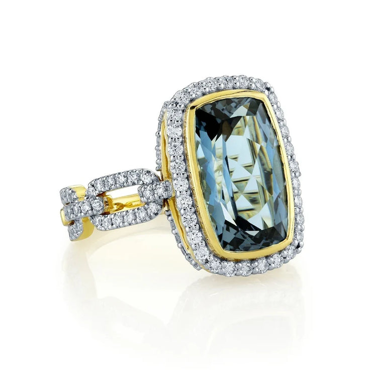 Diamond Link London Blue Topaz Ring