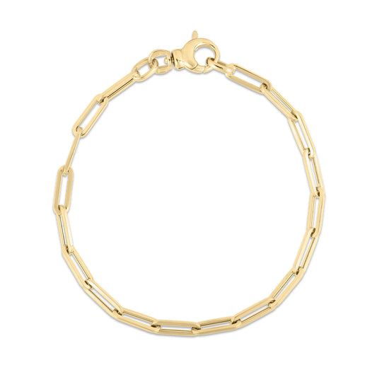 Long Thin Paperclip Link Chain Bracelet
