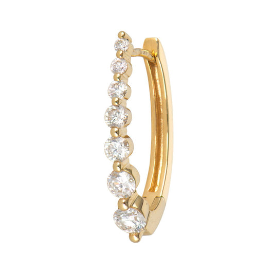 Large Oval Graduated Diamond Hoop