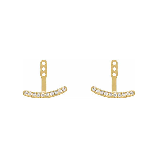 Lab Grown Diamond Curved Bar Earring Jackets