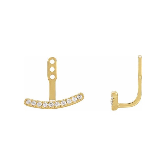 Lab Grown Diamond Curved Bar Earring Jackets