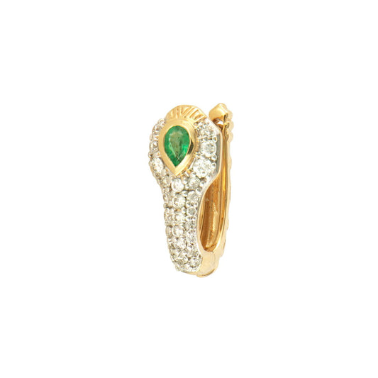 Diamondback Emerald Snake Hoop
