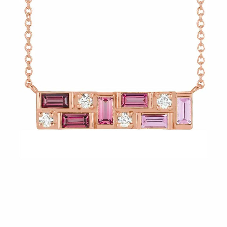 Diamond & Multicolor Gemstone Necklace