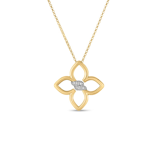 Small Cialoma Flower Necklace with Diamonds