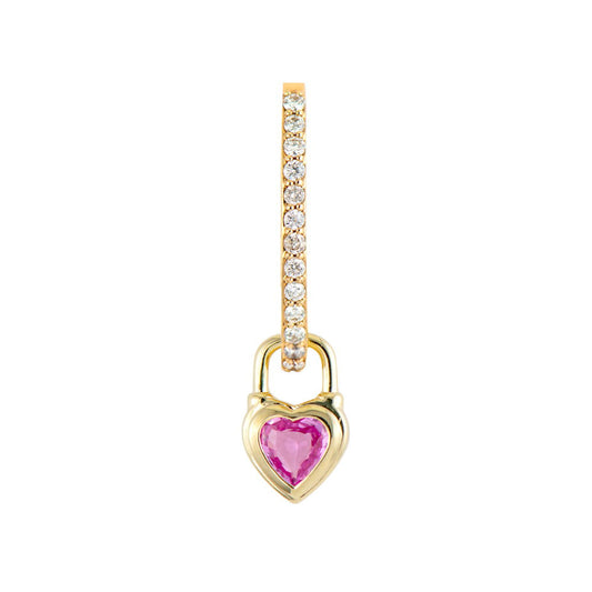 Beating Heart Pink Sapphire Charms