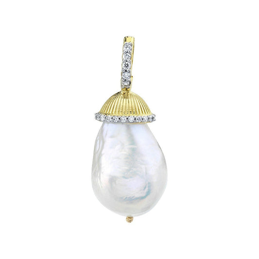Baroque Pearl And Diamond Pendant
