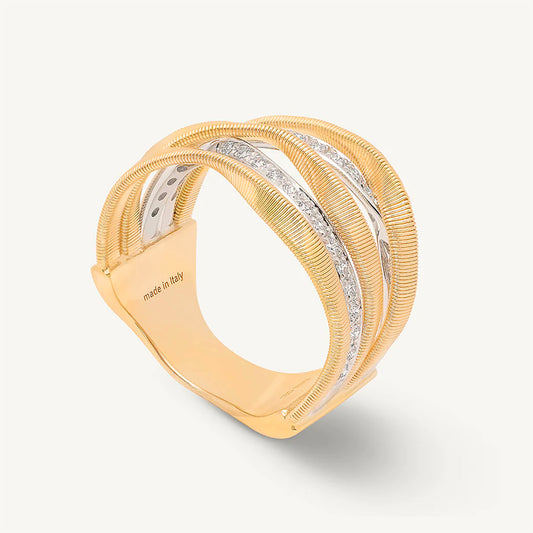 5-Band Coil Ring with Diamonds