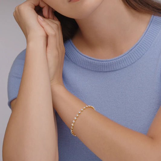 Line Bracelet with Diamonds