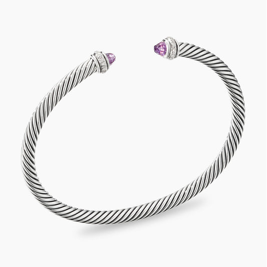 Classic Cable Bracelet in Amethyst with Diamonds