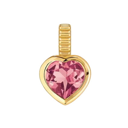 18k Yellow Gold Pink Tourmaline Charm