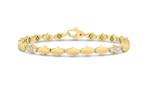18KYG/WG 7" 0.41CT GHSI COBRA SINGLE ROW BRACELET